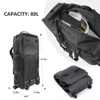 Capacité de rangement du sac de voyage à roulettes 80 litres