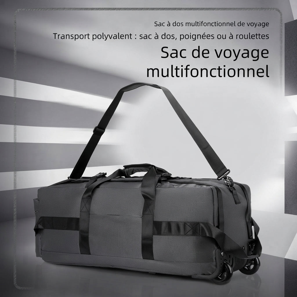 Sac de voyage à roulettes 80 litres, modes d'utilisation