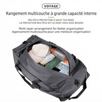 Intérieur du sac de voyage à roulettes 80 litres