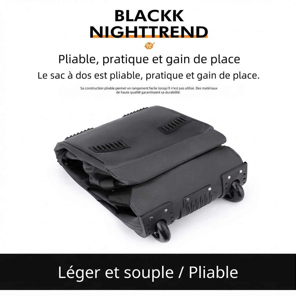 Sac de voyage à roulettes 80 litres, replié