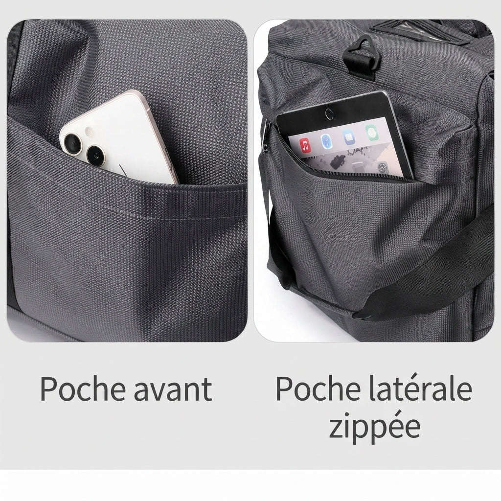 Poches du sac de voyage à roulettes 80 litres
