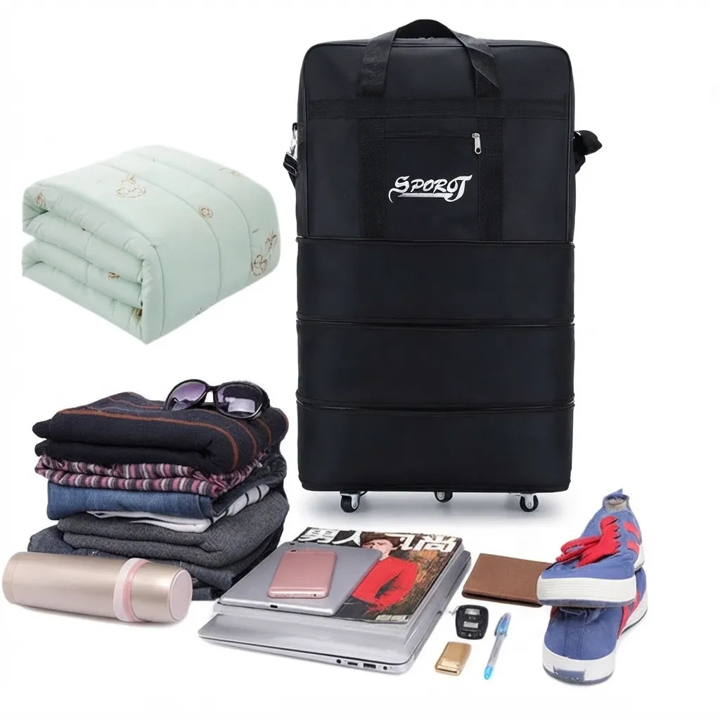 Sac de voyage pliable à roulettes, les 3 tailles disponibles