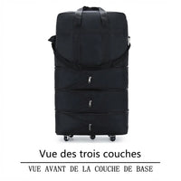 Sac de voyage pliable à roulettes, vue de dos