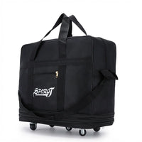 Sac de voyage à roulettes, replié à plat
