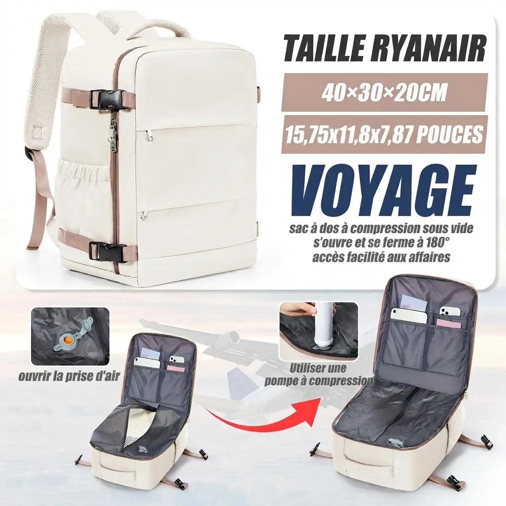 Sac de voyage sous vide, coloris beige