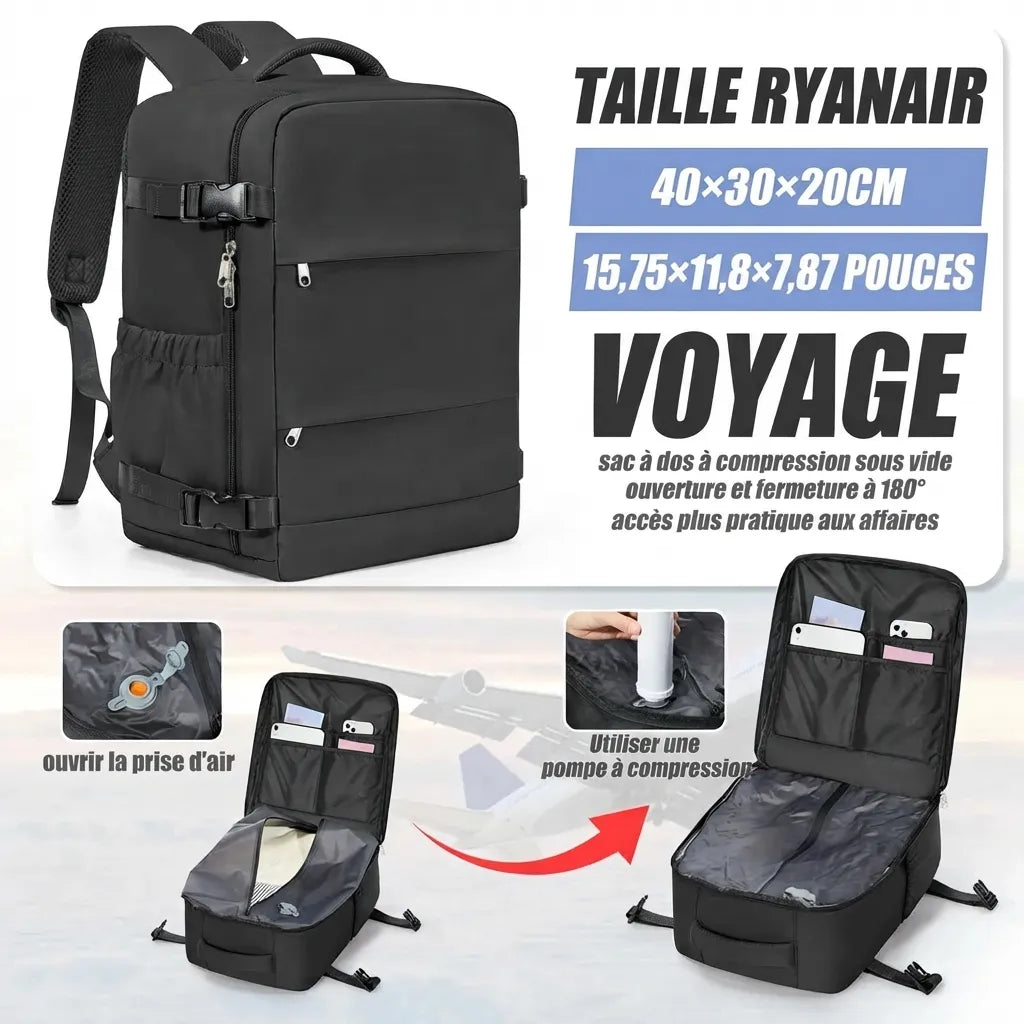 Sac de voyage sous vide, coloris noir
