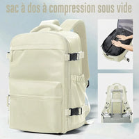 Sac de voyage sous vide avec pompe, coloris beige