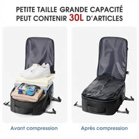 Sac de voyage sous vide avec pompe, capacité avant et après compression