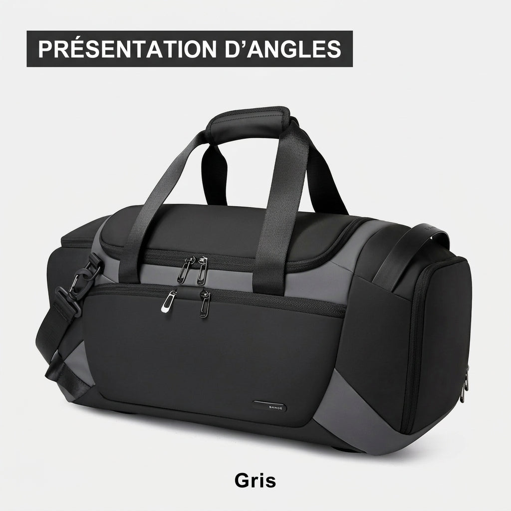 Sac de voyage homme sport, coloris gris, plusieurs angles