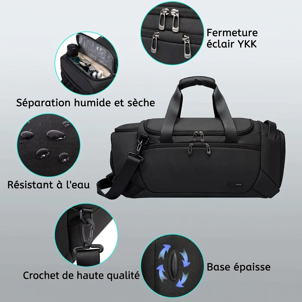 Caractéristiques extérieures du sac de voyage homme sport