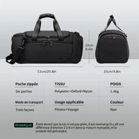 Caractéristiques du sac de voyage homme sport