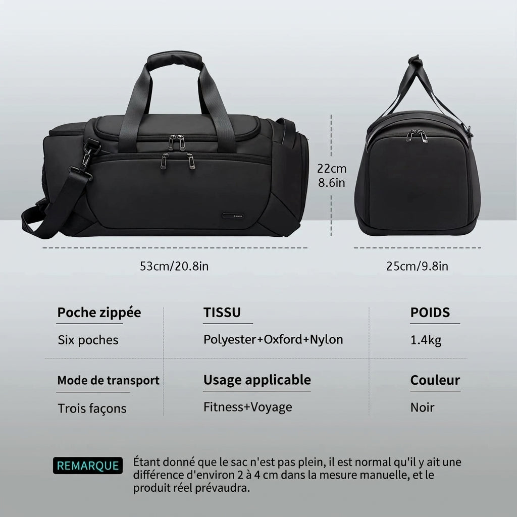 Caractéristiques du sac de voyage homme sport