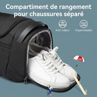 Compartiment à chaussures du sac de voyage homme sport