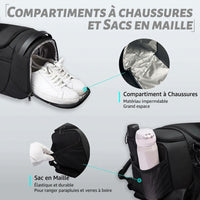 Détails extérieurs du sac de voyage homme sport