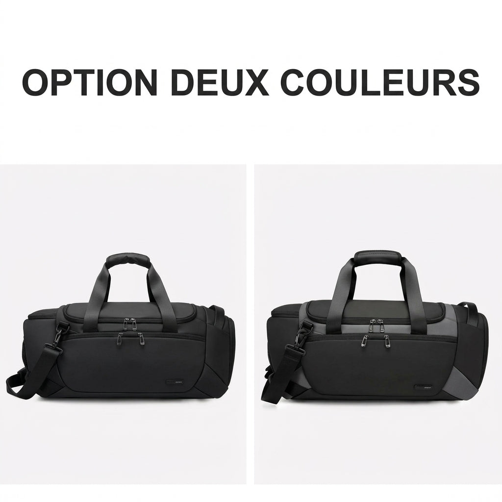 Sac de voyage homme sport, coloris gris et noir