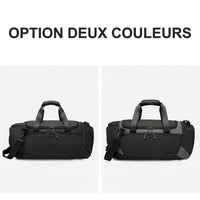 Sac de voyage homme sport, coloris gris et noir