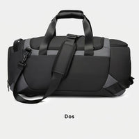 Sac de voyage homme sport, coloris gris, vue de dos