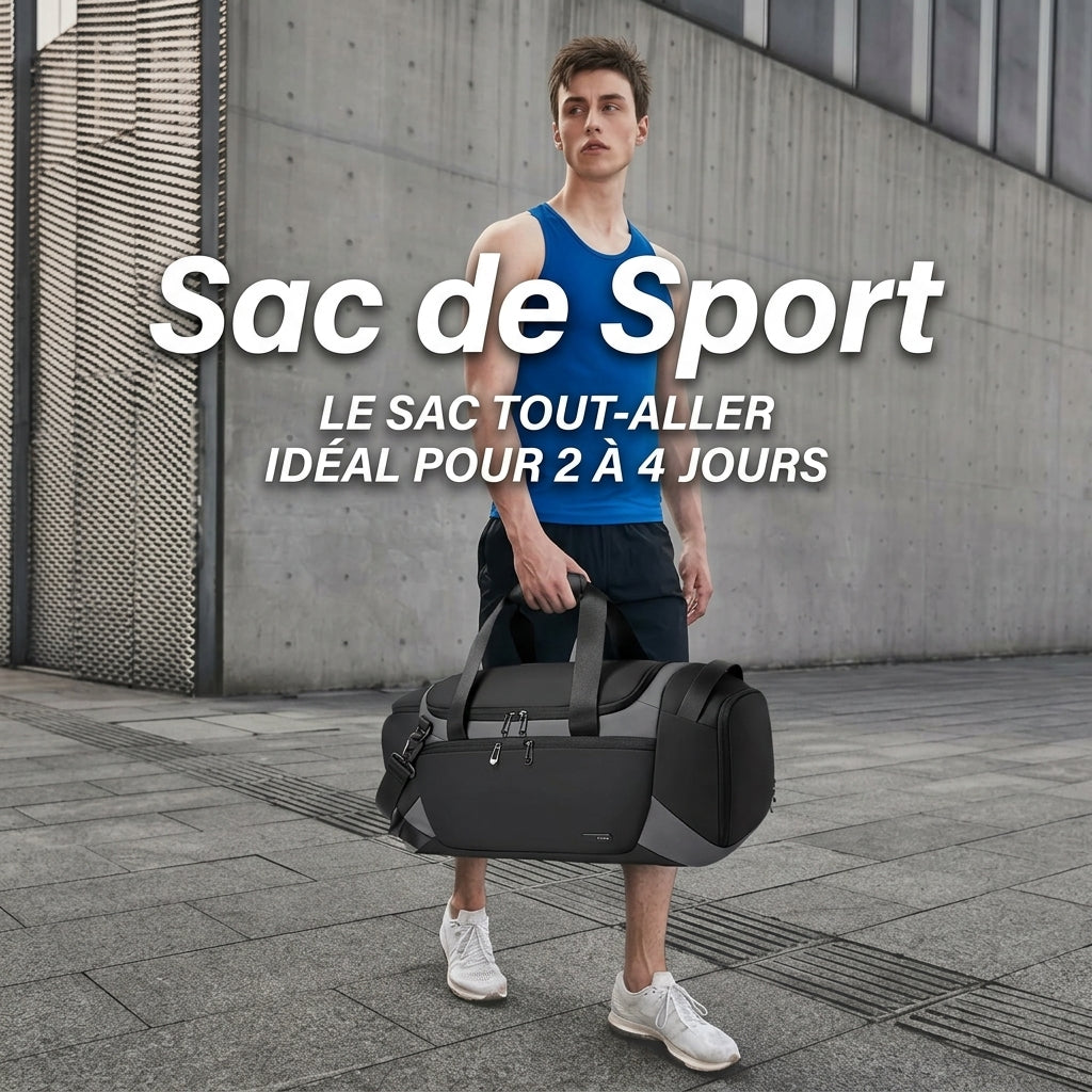 Sac de voyage homme sport, exemple de portage